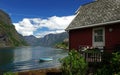 house on the lake, Flam, Norwegian fjords, Norway Royalty Free Stock Photo