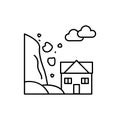 House, landslide icon. Simple line, outline vector elements of natural disasters icons for ui and ux, website or mobile Royalty Free Stock Photo