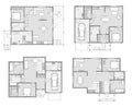 house layout blueprint vector apartment design project