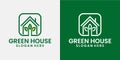 house with leaf logo design inspirations Royalty Free Stock Photo