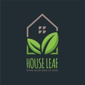 House Leaf logo design template, easy to customize. House Leaf