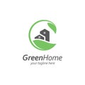 House with leaf logo design template.green house icon concept vector Royalty Free Stock Photo