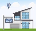 House for Lease sign. Vector illustration in flat style.