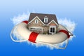 House With Life Preserver Royalty Free Stock Photo