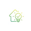 House and light bulb vector line icon Royalty Free Stock Photo