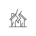 House, lightning, destruction icon. Simple line, outline vector elements of natural disasters icons for ui and ux, website or