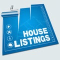 House Listings Shows Property For Sale 3d Illustration Royalty Free Stock Photo