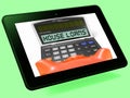 House Loans Calculator Tablet Shows Mortgage And Bank Lending