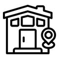 House location call taxi icon outline vector. Delivery service