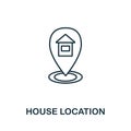 House Location icon. Line style symbol from real estate icon collection. House Location creative element for logo Royalty Free Stock Photo