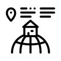 House location icon vector outline illustration Royalty Free Stock Photo