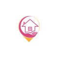 A House location logo, home location, pin house logo Royalty Free Stock Photo