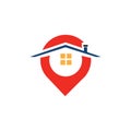 A House location logo, home location, pin house logo Royalty Free Stock Photo