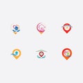 A House location logo, home location, pin house logo Royalty Free Stock Photo