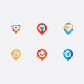 A House location logo, home location, pin house logo Royalty Free Stock Photo