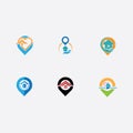 A House location logo, home location, pin house logo Royalty Free Stock Photo