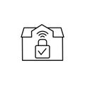 House, lock, check mark icon. Simple line, outline vector elements of smart home for ui and ux, website or mobile application