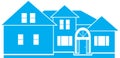 Blue Real Estate House Graphic Line Art Logo Clip Art Royalty Free Stock Photo