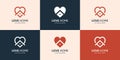 House logo collection with creative love concept Premium Vector Royalty Free Stock Photo