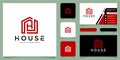 House logo design. Real Estate, Construction, Architecture and Building Logos with business card design template Royalty Free Stock Photo