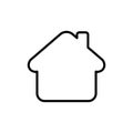 House logo icon linear roof with chimney - vector Royalty Free Stock Photo