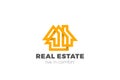 House Logo Real Estate design vector template. Architecture Rent Villa Building Logotype concept icon Royalty Free Stock Photo