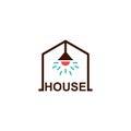 House logo with simple design, line style icons Royalty Free Stock Photo