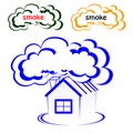 House logo with a smoke Royalty Free Stock Photo