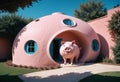 A house that looks like a circular pig Royalty Free Stock Photo