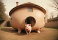 A house that looks like a circular pig Royalty Free Stock Photo