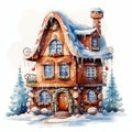 Whimsical Winter Wonderland: A Colorful Illustrated Home with Sn