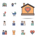 house with love cartoon icon. Family icons universal set for web and mobile Royalty Free Stock Photo