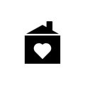 house with love icon. Element of travel icon for mobile concept and web apps. Thin line house with love icon can be used for web a Royalty Free Stock Photo