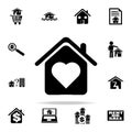 house with love icon. Real estate icons universal set for web and mobile Royalty Free Stock Photo