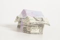 House made of dollar end euro bills Royalty Free Stock Photo