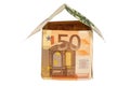 A house made from euro bills Royalty Free Stock Photo