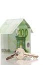 House made from euro bills Royalty Free Stock Photo