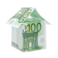 A house made from euro bills Royalty Free Stock Photo