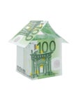 A house made from euro bills Royalty Free Stock Photo