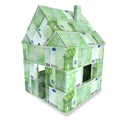 House made of 100 Euro bills Royalty Free Stock Photo