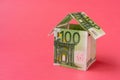 House made of 100 euro bills Royalty Free Stock Photo