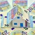 House made with euro bills Royalty Free Stock Photo