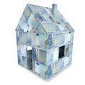 House made of 20 euro notes Royalty Free Stock Photo