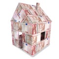 House made with 10 euro notes Royalty Free Stock Photo