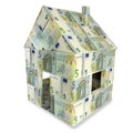 House made of 5 Euro notes Royalty Free Stock Photo