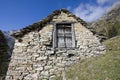 House made of stone on the alps Royalty Free Stock Photo