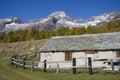 House made of stone on the alps Royalty Free Stock Photo