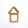 House made from wooden sticks on white background Royalty Free Stock Photo