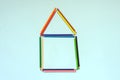 A house maden with colored pencils Royalty Free Stock Photo