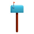 House mailbox icon, cartoon style Royalty Free Stock Photo